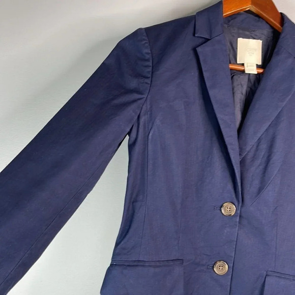 J. CREW Schoolboy Blazer Navy Blue Fitted Lined  Single Breast Preppy Size 0 - Picture 7 of 14